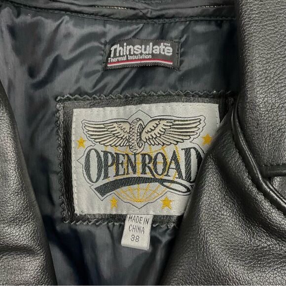 Ladies Leather Moto Jacket Open Road Sz 38 Motorcycle Zip Out Liner Insulated - Picture 3 of 10
